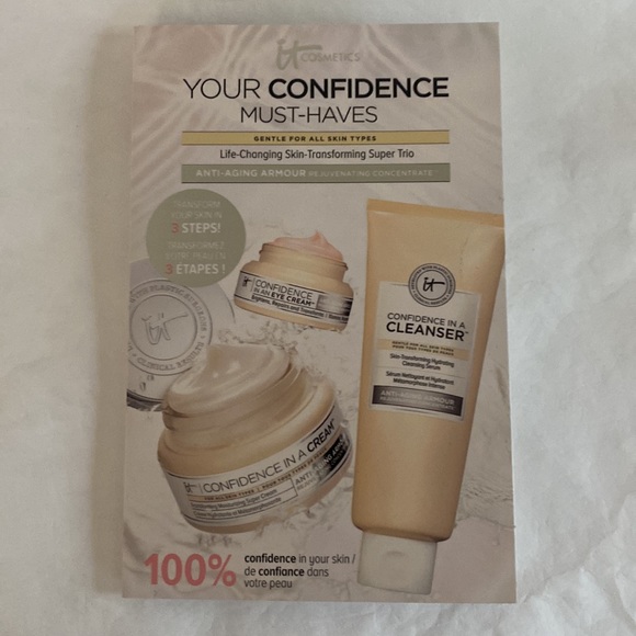 it cosmetics Other - IT COSMETICS Tri-Fold 3p Confidence In A Cleanser Eye Cream & Face Cream